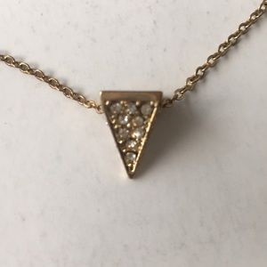 ASOS gold necklace w triangle & rhinestones
